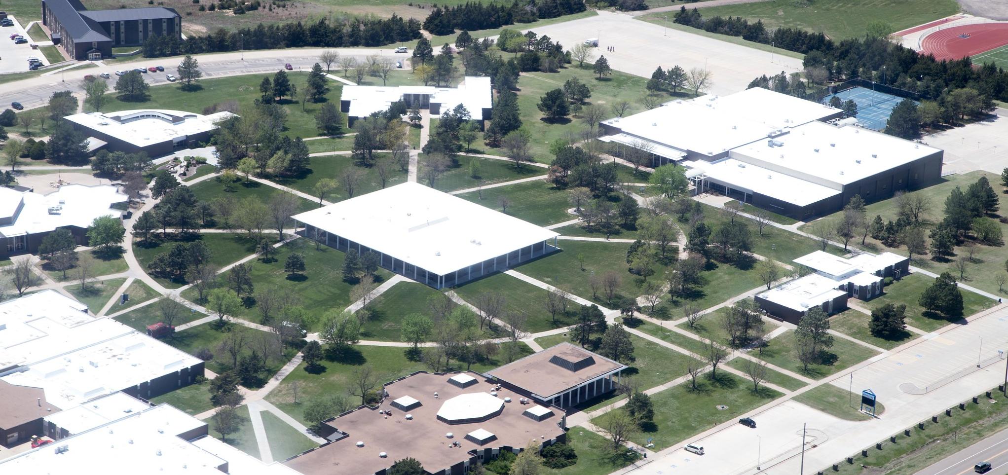 Aerial photograph of campus