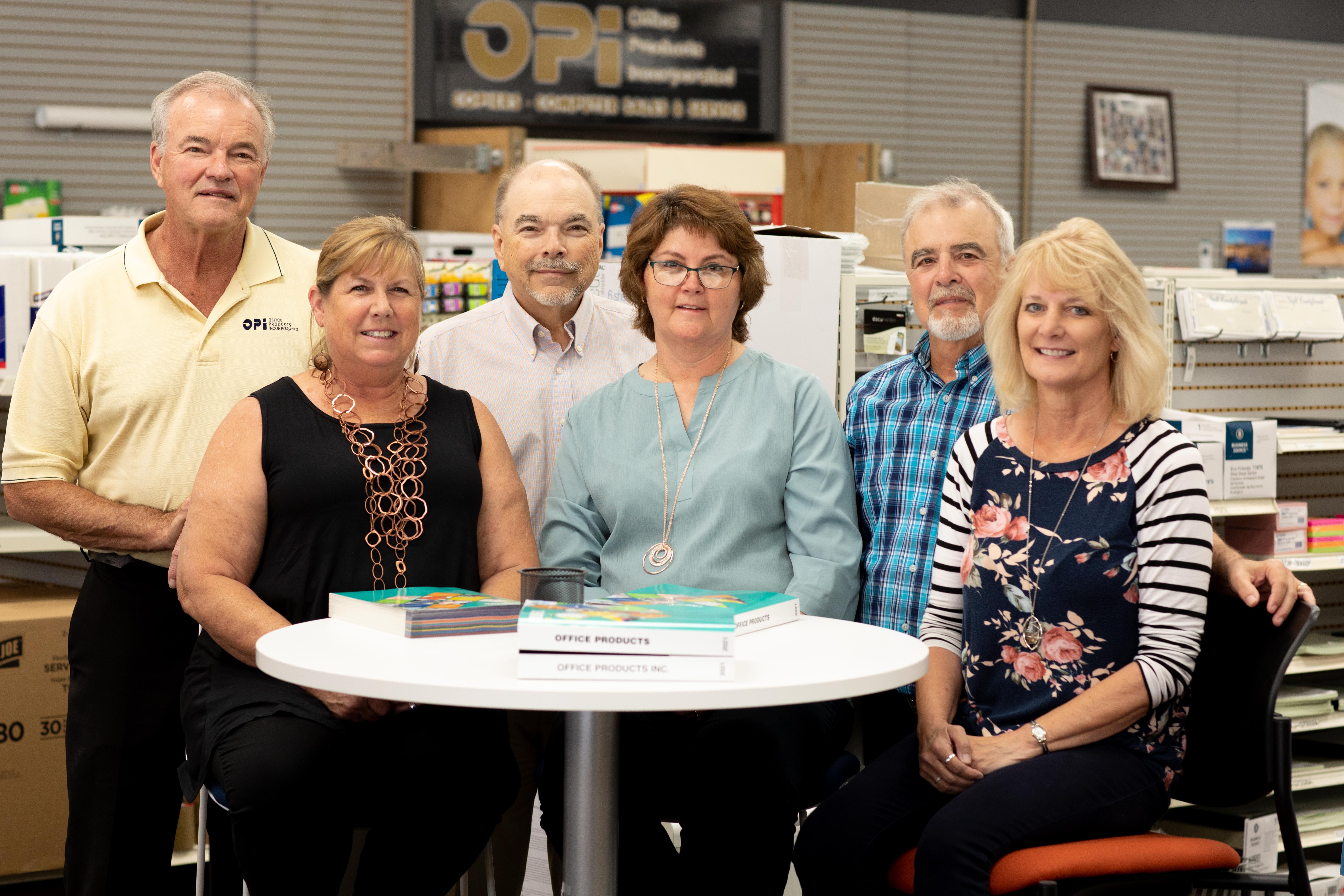 The Old Bill Honorees (from left) Craig and Kim Vink, Terry and Sandy Vink, and Kenny and Cindy Vink, pose for a photo at Office Products Incorporated (OPI). The Barton Community College Foundation chose the Vink family as the honorees at the next Big Benefit Auction for their long history of support of the college and the Foundation. The auction is set for August 28. Tickets are $45 per person and can be purchased by calling the Barton Foundation office at (620) 792-9306.