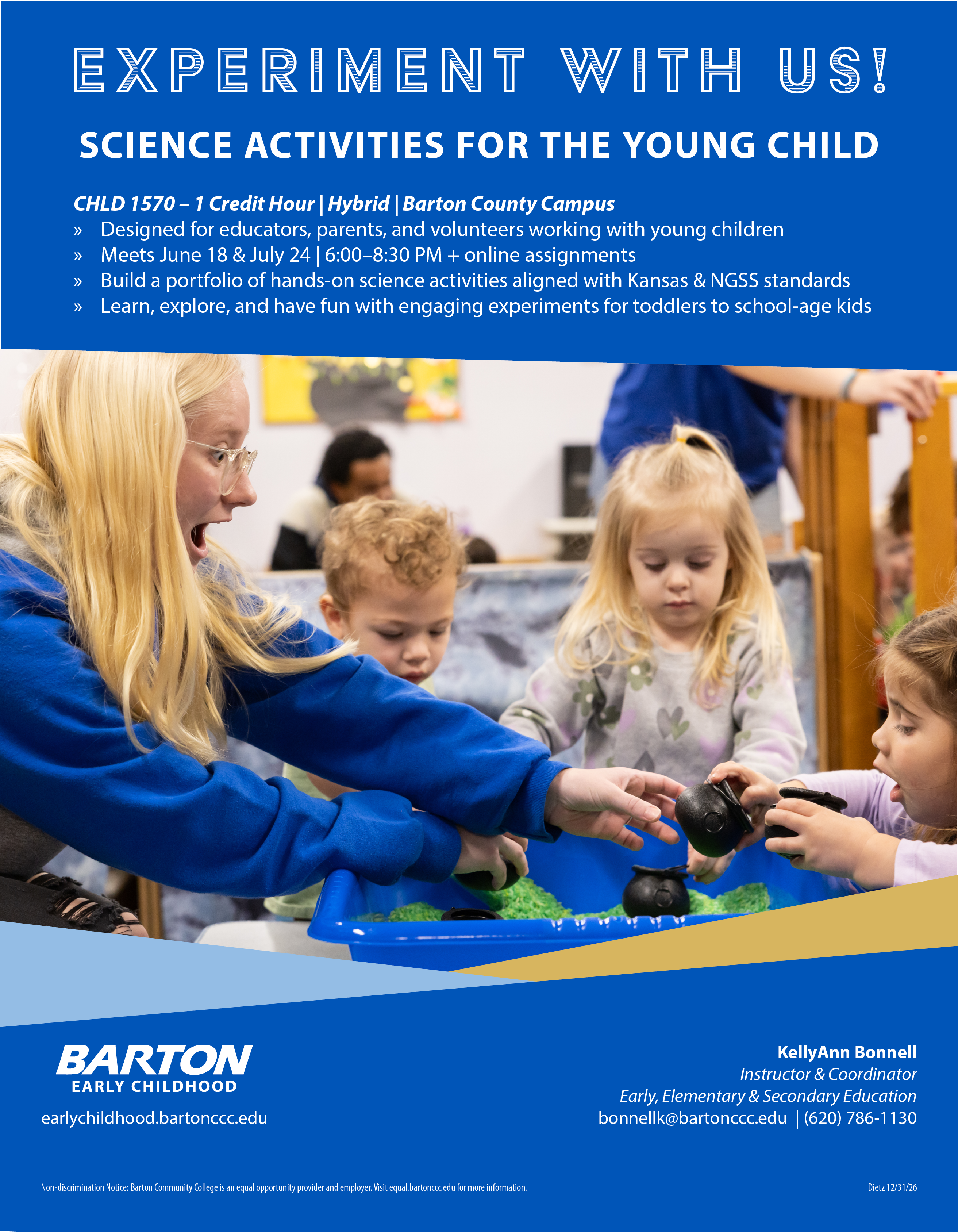 Science Activities for the Young Child promotional flyer. 
