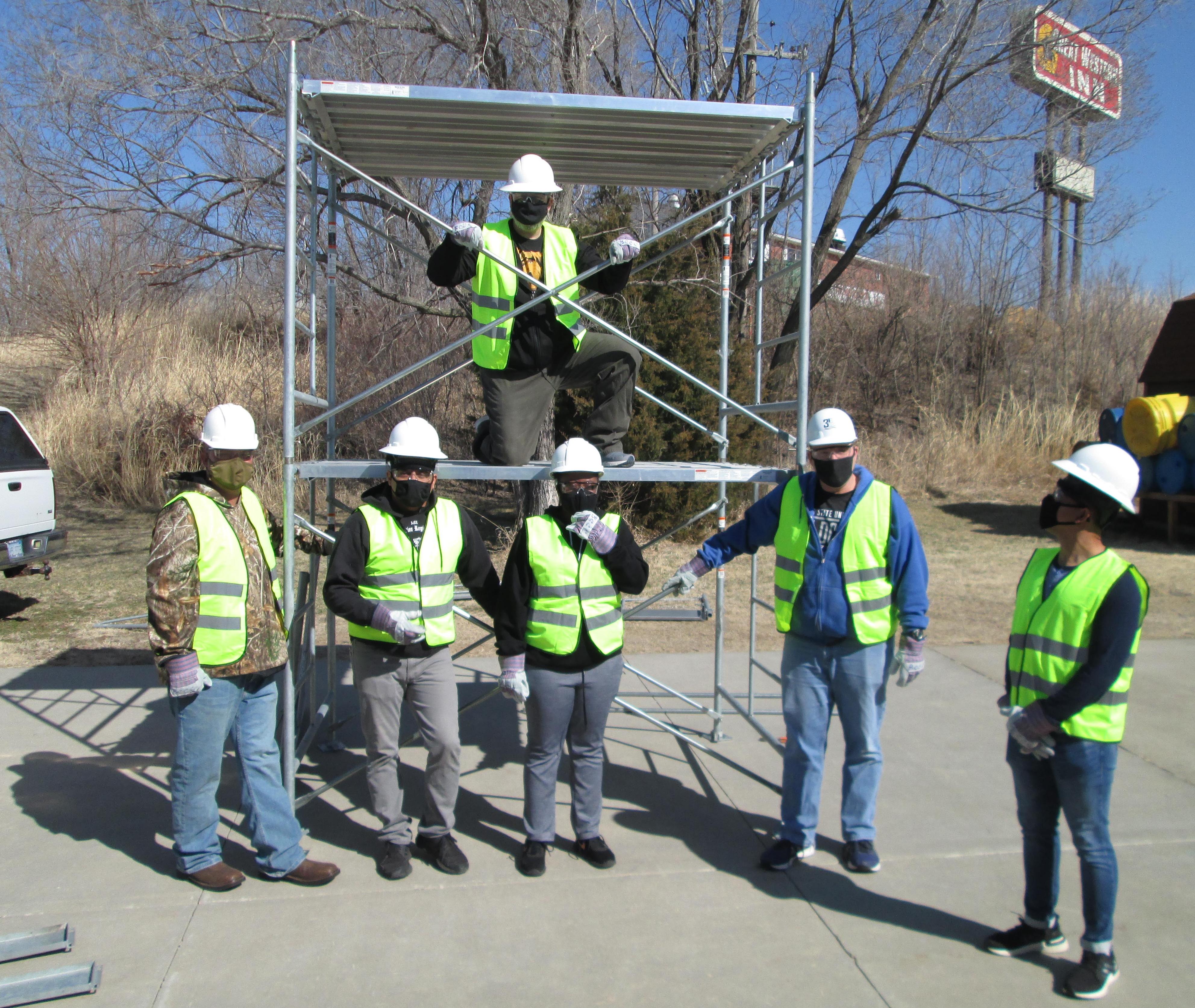 Barton Safety students take advantage of fall protection equipment, which was purchased using funds from a mini-grant provided by the Barton Foundation. These grants are funded by proceeds from the Annual Clay Shoot.  