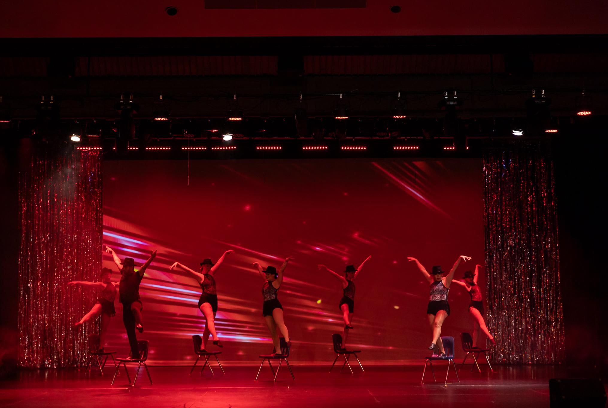 dancers performing a number from the musical Chicago