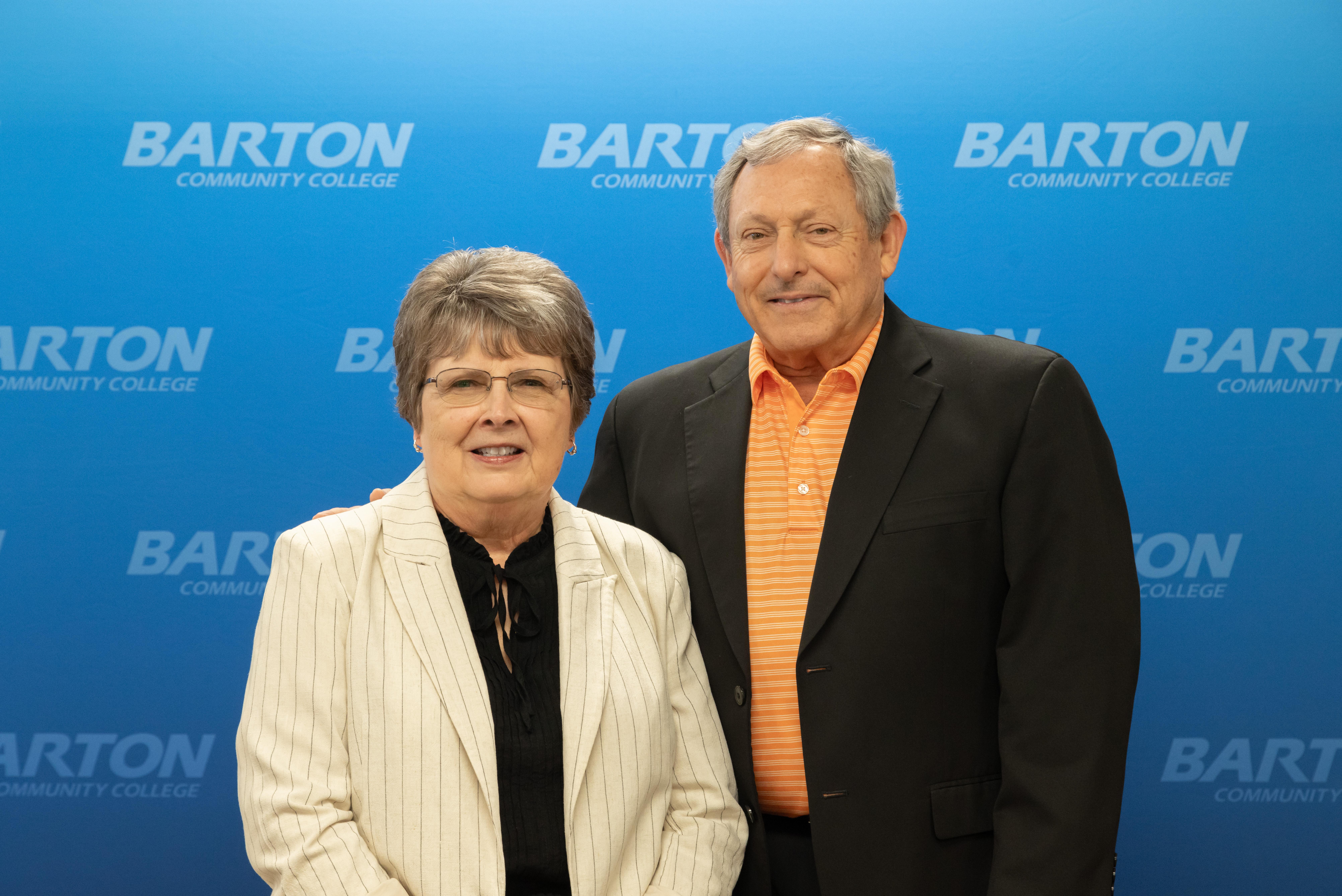 Dennis and Jann Sherman were presented with the inaugural Distinguished Alumni Award during Barton's commencement ceremony Friday night in the Barton Gymnasium.
