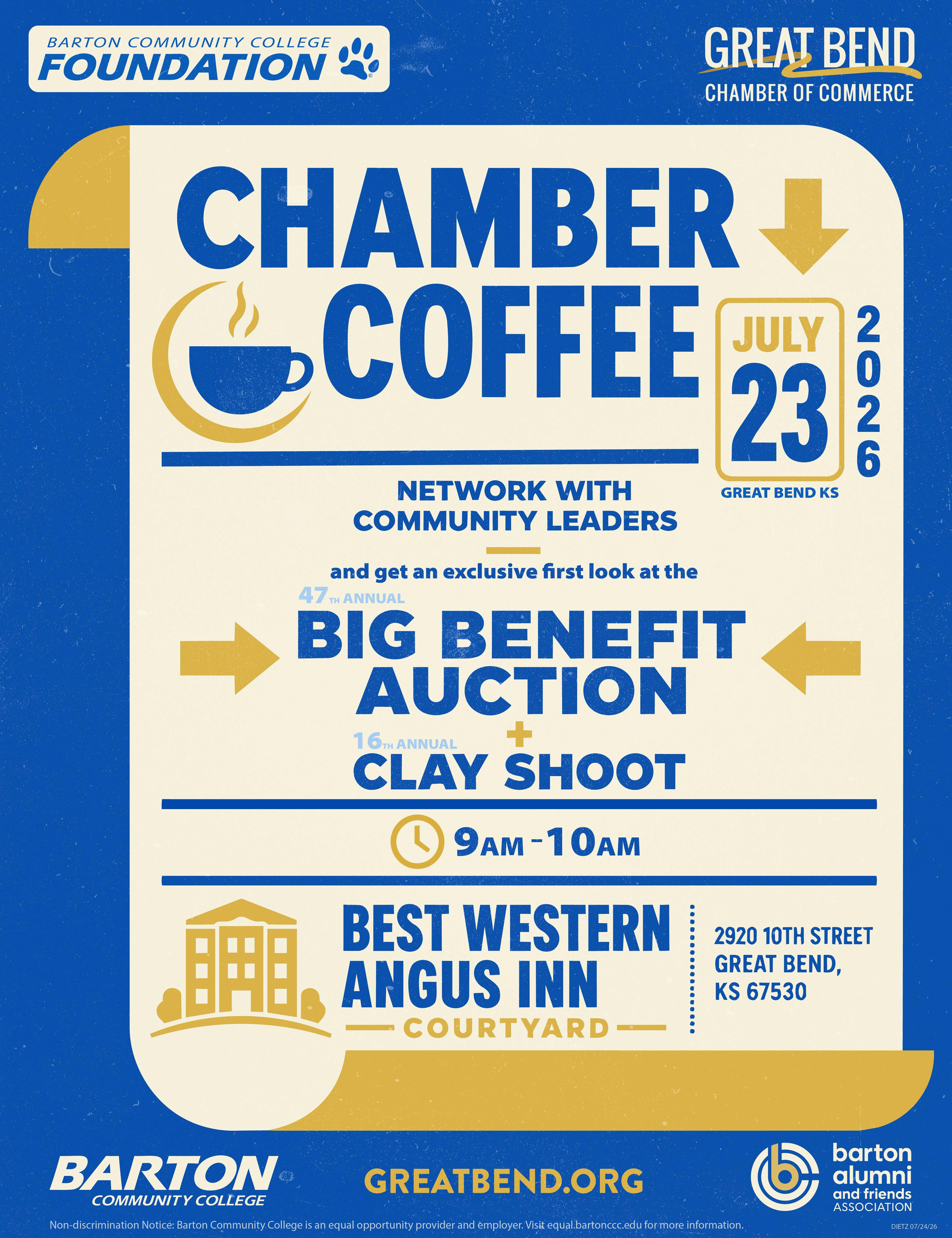 blue and gold flier with coffee theme