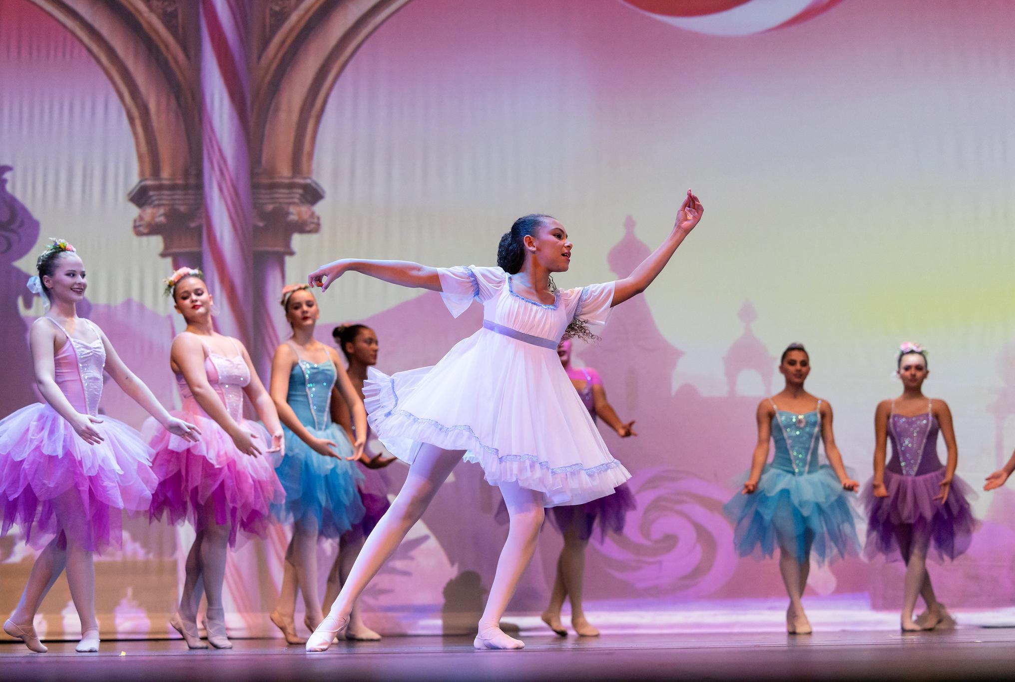girl dancing ballet in the nutcracker