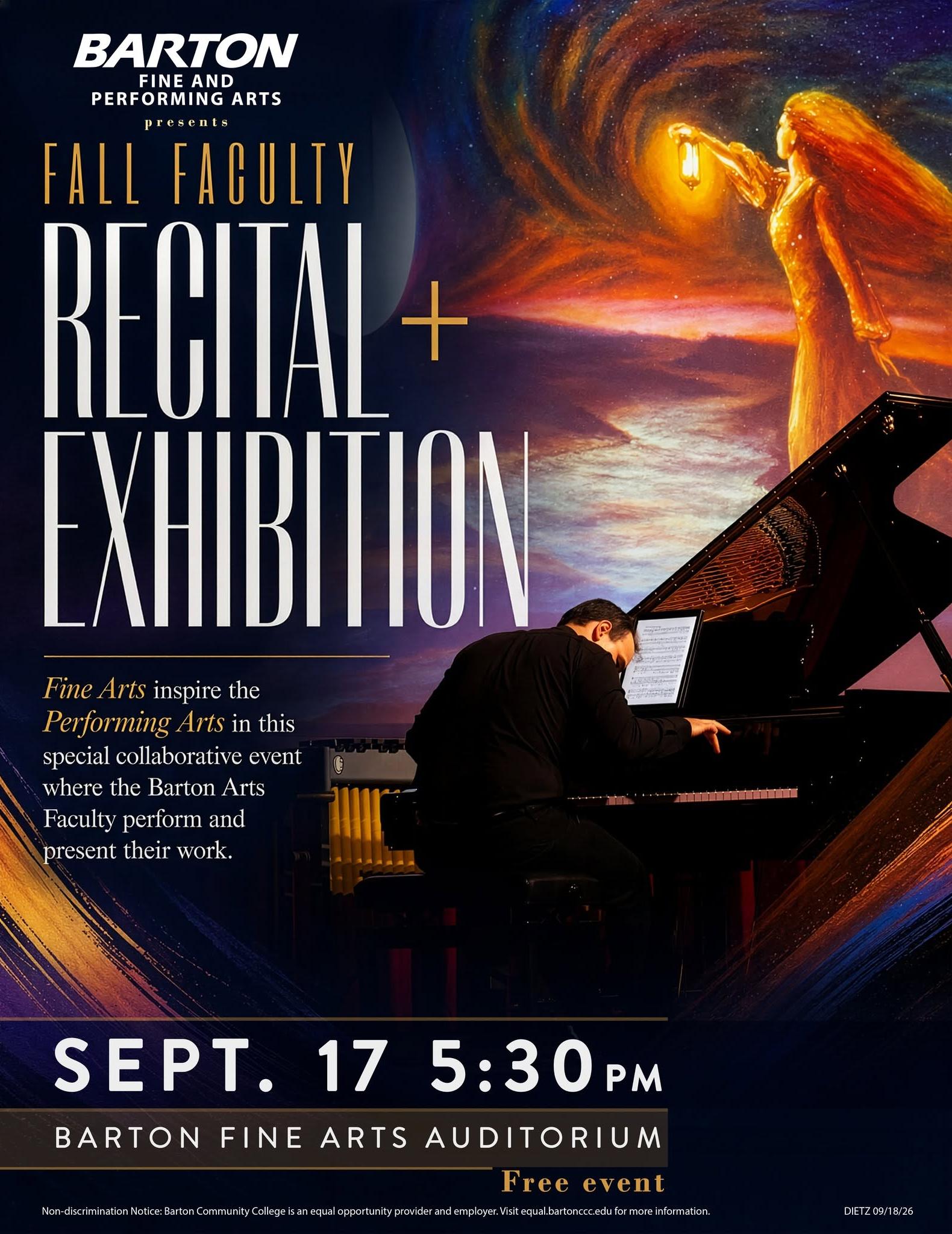 man playing piano on a flier