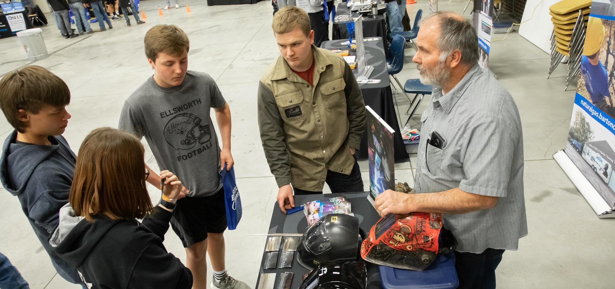 Students talk at career day event