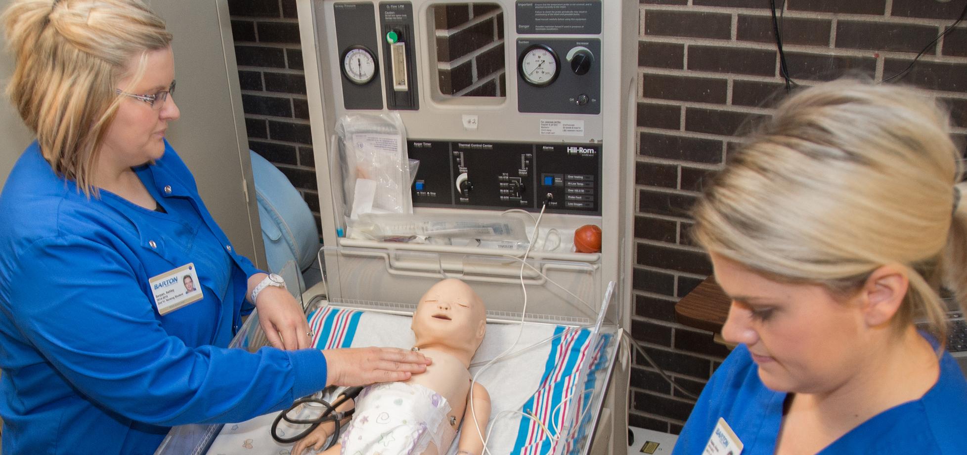 students working in infant lab