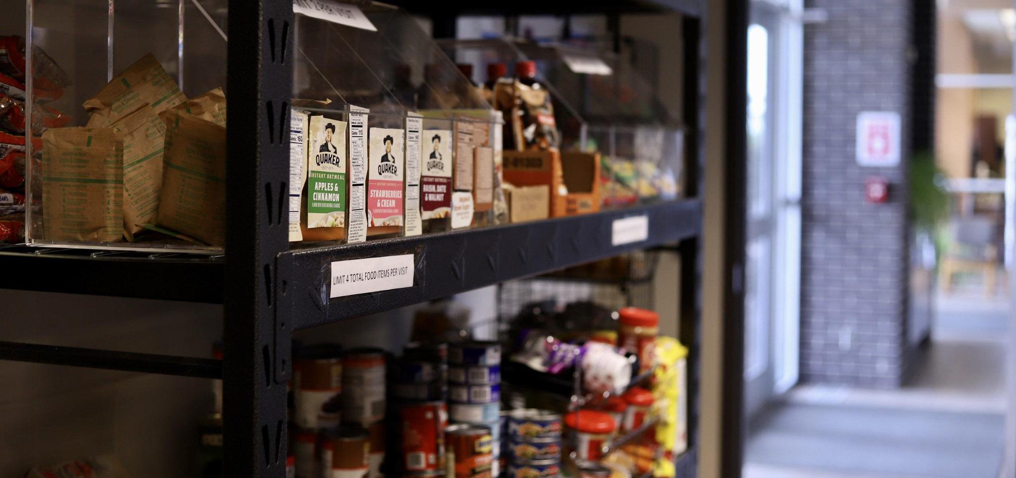 Supplies line the shelves in the Supply Den
