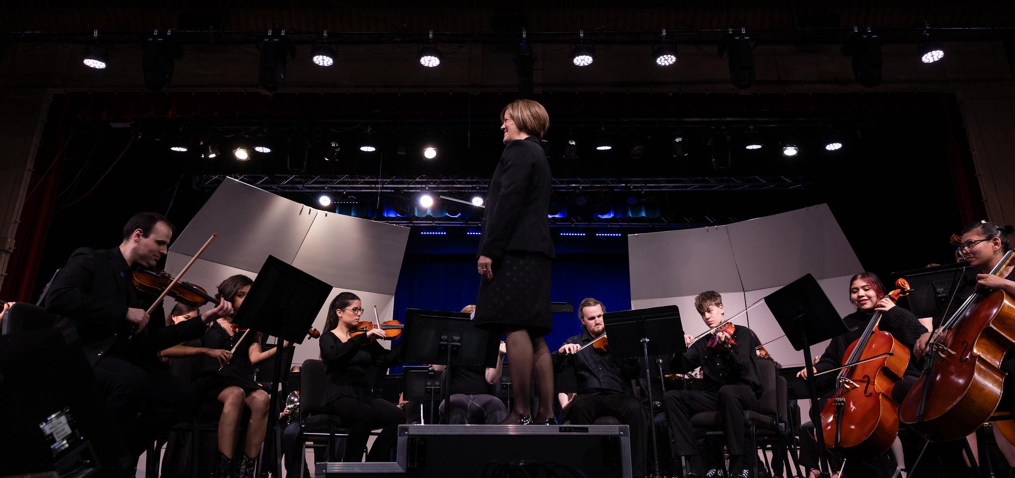 Barton orchestra group performs in Barton auditorium